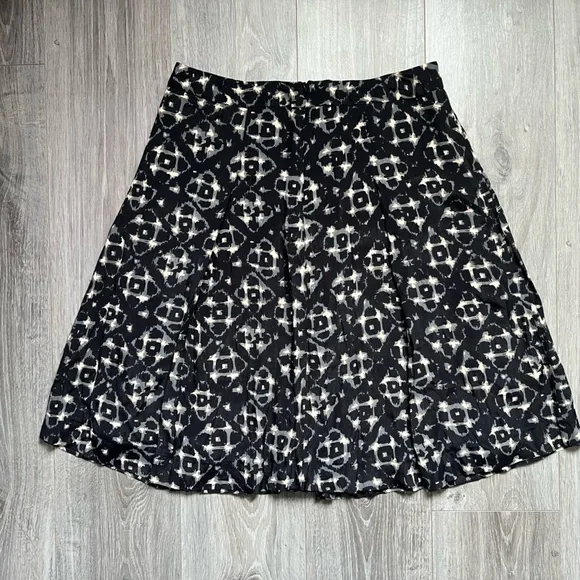 TOAST Black Patterned A-Line Below Knee Skirt UK 12 - Picture 2 of 8